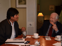 Evo Morales and Jimmy Carter in La Paz