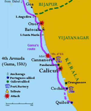 Gama armada in India, 1502