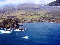 Aerial view of Hana, Maui