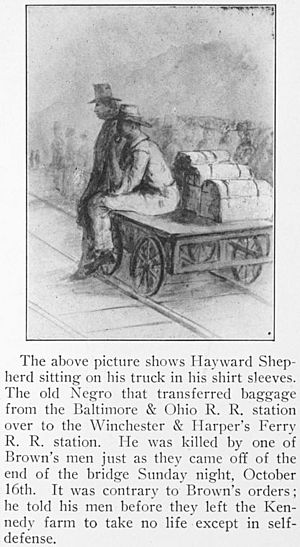 Heyward shepherd, a black porter who was the first killed during John Brown's raid on Harpers Ferry