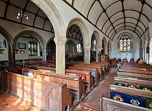 Interior of St Mary's and St Julian's Church, Maker, Cornwall