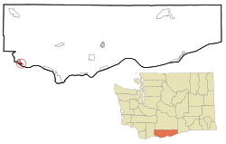 Klickitat County Washington Incorporated and Unincorporated areas Bingen Highlighted.svg