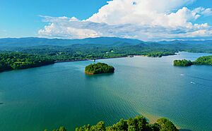 Lake Chatuge reservoir in Towns County, Georgia, and Clay County, North Carolina on Aug. 3, 2022