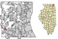Lake County Illinois Incorporated and Unincorporated areas Tower Lakes Highlighted