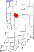 Carroll County's location in Indiana