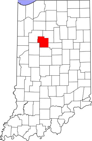 Map of Indiana highlighting Carroll County