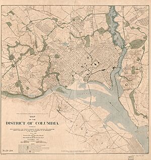 Map of the District of Columbia showing areas recommended to be taken as necessary for new parks and park connections LOC 87694473