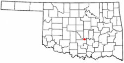 Location of Byars, Oklahoma