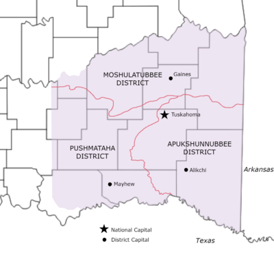 Old Choctaw Nation District Map 1