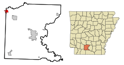 Location in Ouachita County and the state of Arkansas