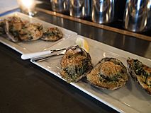 Oysters Rockefeller at a restaurant