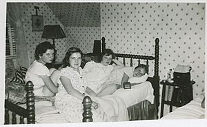 Photograph of teenage girls at a sleepover, Gainesville, Georgia, 1952 - DPLA - 292005a89e2b84eeb69678b977499ca2h015