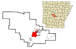 Location in Saline County and the state of Arkansas