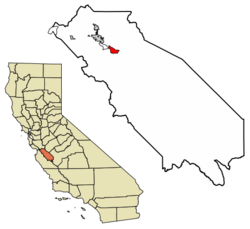 Location of Tres Pinos in San Benito County, California