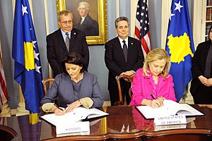 Secretary Clinton and President of Kosovo Jahjaga Sign U.S.-Kosovo Agreement on Protection, Preservation of Certain Cultural Properties (6518534205)