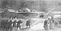 Sketch of General Crook's arrival at Fort Fetterman in Wyoming Territory
