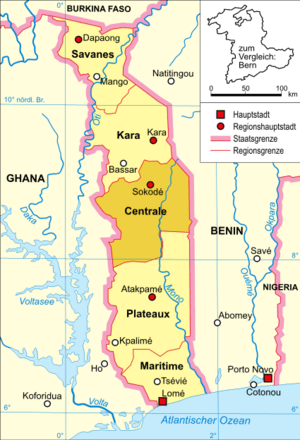 Togo-karte-politisch-centrale