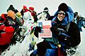 VVescovo on Everest Summit with Tx flag 052810