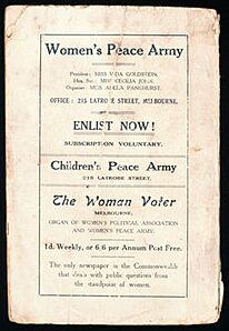 Women Peace Army advert Melbourne