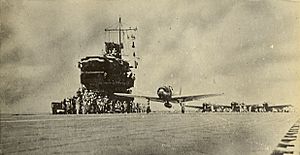 Zero launching from a Japanese carrier
