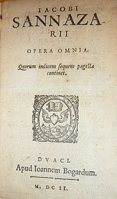 1602 Bogardus Duaci opera Iacobi Sannazarii 12,7 x 7,2 cm