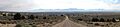 2014-08-09 09 34 30 Panorama of Cherry Creek, Nevada from White Pine County Route 21 just to the west, looking east, with former Nevada State Route 489 (Cherry Creek Road)-cropped