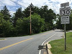 Greenspring Valley Road at Turnlee Road in Garrison, Maryland