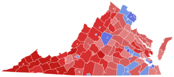 2021 Virginia gubernatorial election results map by county
