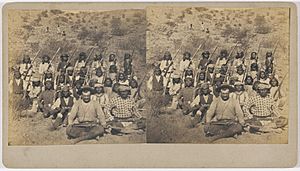 Al Sieber with Apache scouts, JC Burge, 1870s