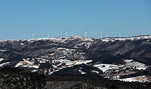 Alpensia Resort and a wind farm in Pyeongchang