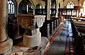 Altarnun, St. Nonna's Church, The Norman font and nave - geograph.org.uk - 4676054