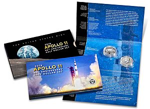 Apollo 11 half dollar packaging