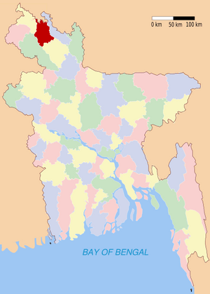 Location of Nilphamari in Bangladesh