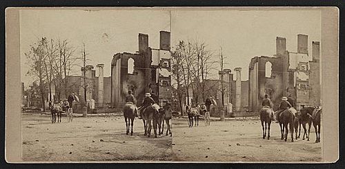 Bank of Chambersburg and Franklin House, Chambersburg, Franklin Co., Pa., destroyed by the rebels under McCausland, July 30th, 1864 (LOC) (5598386060)