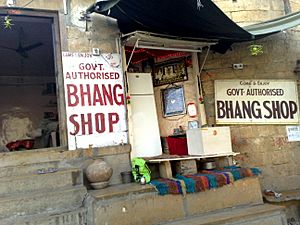 Bhang shop in Jaisalmer, Rajasthan, India on November 15, 2008