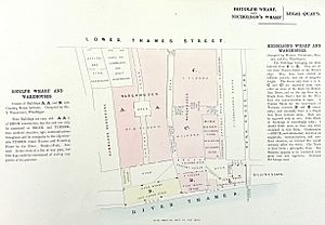Botolph and Nicholsons Wharf plan 1857