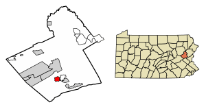 Location of Lehighton in Carbon County, Pennsylvania.