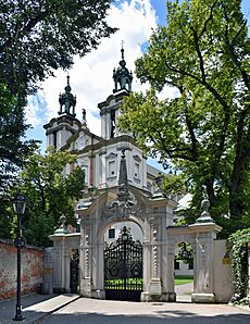 Church of St Michael the Archangel and St Stanislaus Bishop and Martyr, gate, 15 Skałeczna street, Kazimierz, Krakow, Poland