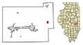 Coles County Illinois Incorporated and Unincorporated areas Ashmore Highlighted