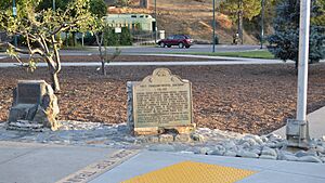 Colfax CA USA, first transcontinental railroad marker, Sep-2018