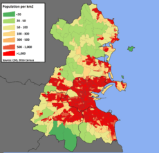 County Dublin Population Density Map
