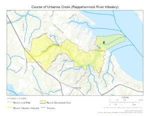 Course of Urbanna Creek (Rappahannock River tributary)