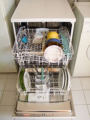 Dishwasher open for loading