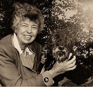 Eleanor Roosevelt with Fala 2