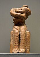Female figurine with child small painted terracott neolithic, NAMA 5937 080804