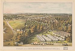 Finley U.S. Gen'l. Hospital, Washington, D.C. - lith. and print by Chas. Magnus, 12 Frankfort St. , NY. LCCN96502201.jpg