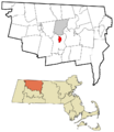 Franklin County Massachusetts incorporated and unincorporated areas Deerfield (CDP) highlighted