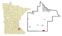 Location of Pine Islandwithin Goodhue and Olmsted Countiesin the state of Minnesota