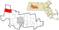 Hampshire County Massachusetts incorporated and unincorporated areas Cummington highlighted
