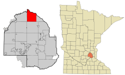 Location of the city of Daytonwithin Hennepin County, Minnesota
